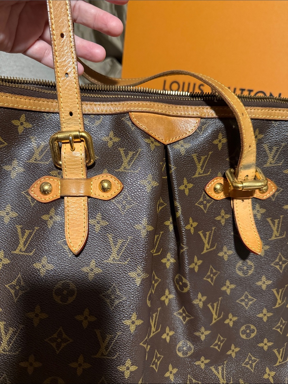 Louis Vuitton Palermo GM Brown Monogram Canvas Shoulder Tote with box Dustbag - Picture 13 of 17